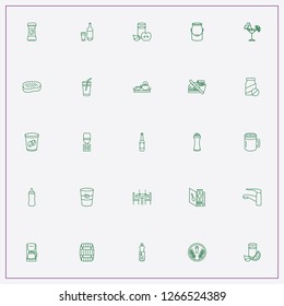 icon set about drink with keywords on fast food, coffee cup and romantic dinner