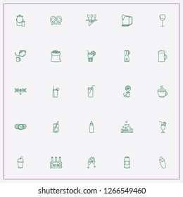 icon set about drink with keywords juice glass, case of beer and glass