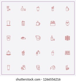 icon set about drink with keywords cognac, coffee seeds and glass