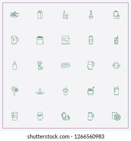 icon set about drink with keywords coctail glass, jug and viski glass