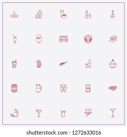 icon set about drink with keywords bottle of beer, viski glass and lunch