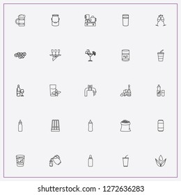 icon set about drink with keywords cocktail, champagne and baby milk bottle