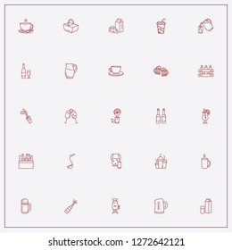 icon set about drink with keywords juice jug, thermos and stemware