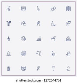 icon set about drink with keywords stemware, juice bottle with glass and cocktail