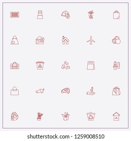 icon set about ecology with keywords windmill, eco house and recycle sign