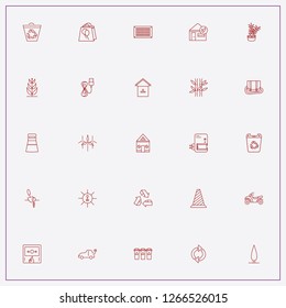 icon set about ecology with keywords trash basketr, air exhaust and plants