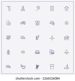 icon set about ecology with keywords bamboo, charge plug and sprayer