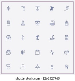 icon set about ecology with keywords sprayer, electrical car and bee house