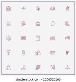 icon set about ecology with keywords radioactive barrel, electrical car and bee house