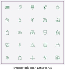 icon set about ecology with keywords recycle bin, windmill and glass of water
