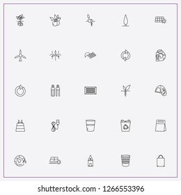 icon set about ecology with keywords farm, charge plug and global warming