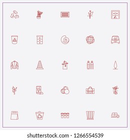 icon set about ecology with keywords trash basket, barrier triangle and recycle bins