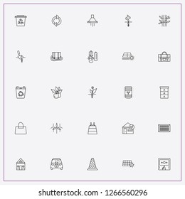 icon set about ecology with keywords barrel of waste, firfire alert and electrical car