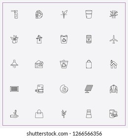 icon set about ecology with keywords ecology house, air exhaust and charge plug