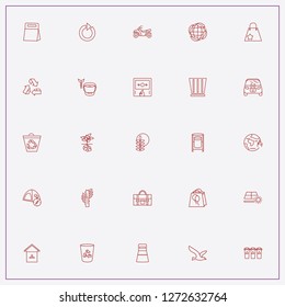 icon set about ecology with keywords plant, recycle bin and ecology arrow circle
