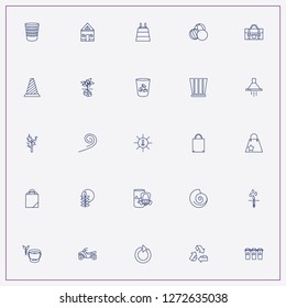 icon set about ecology with keywords barrier triangle, plants root and recycle bins