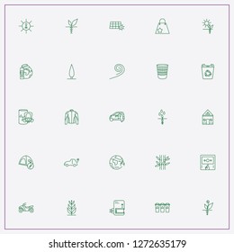 icon set about ecology with keywords bag, global warming and radioactive barrel