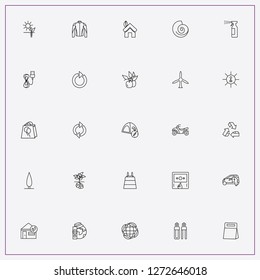 icon set about ecology with keywords charge plug, plants root and sprayer