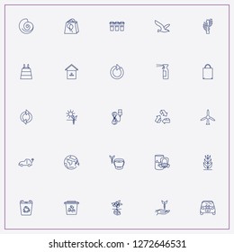icon set about ecology with keywords bird, wind and charge plug