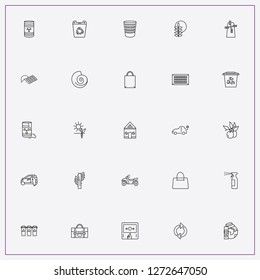 icon set about ecology with keywords barrel of waste, firfire alert and apple branch