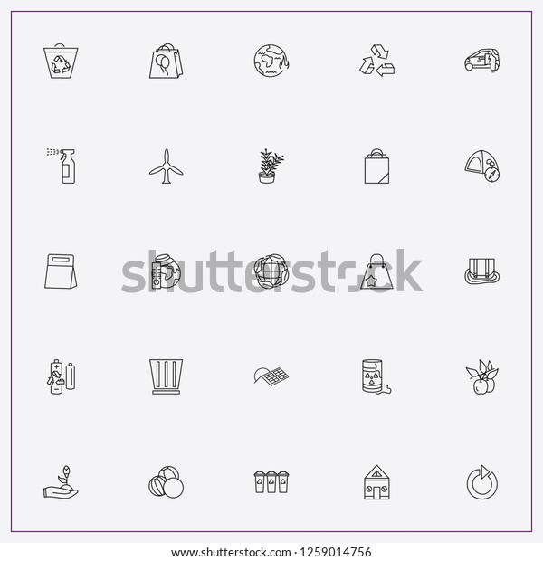 icon set about ecology with keywords\
plant seed, recycle sign and enviroment\
safety
