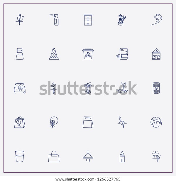 icon set about ecology with keywords sprayer,\
electrical car and bee\
house