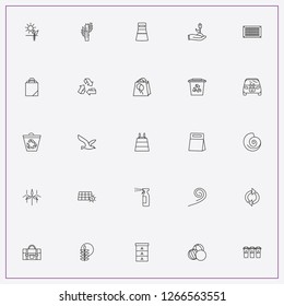 icon set about ecology with   plant, recycle bins and bird