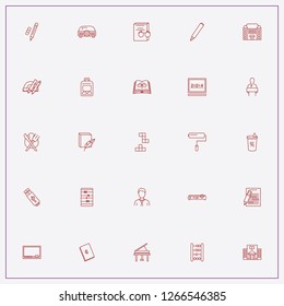 icon set about education with keywords flash card, reading and school