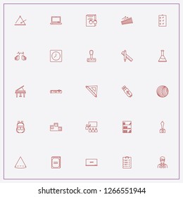 icon set about education with keywords mathematics figures, notices and laptop