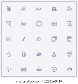 icon set about education with keywords student hat, laptop and file storage