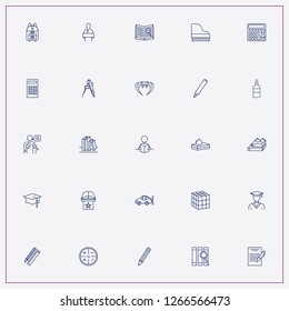 icon set about education with keywords searching book, books and student