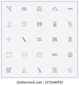 icon set about education with keywords calculator buttons, pi and book