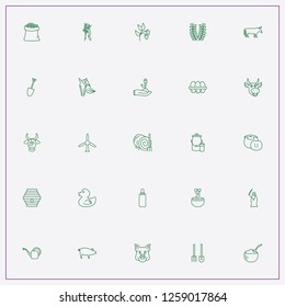 icon set about farm with keywords egg cage, pig and happy cow