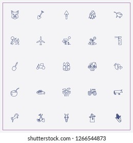 icon set about farm with keywords pig, field path and haystack