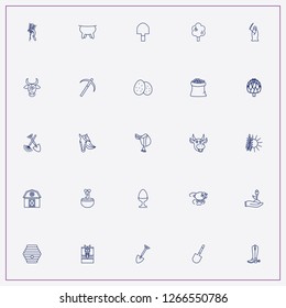 icon set about farm with keywords cherry tree, cowboy boots and horse in stall