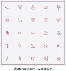 icon set about farm with keywords landscape, garden rake with shovel and saddle