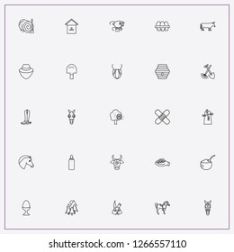 icon set about farm with keywords landscape, egg and horse