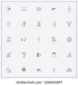 icon set about farm with keywords landscape, cow boy and saddle