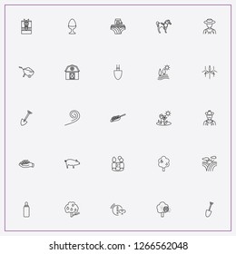 icon set about farm with keywords wind, attention rain and barn