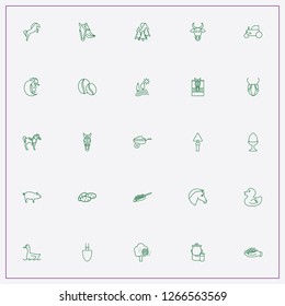 icon set about farm with keywords duck, baby duck and potato