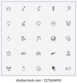 icon set about farm with keywords apple tree, landscape and cow boy