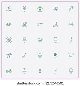 icon set about farm with keywords potato, udder and windmills