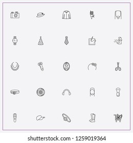 icon set about fashion with keywords scissor, clown hat and hair band