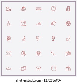 icon set about fashion with keywords retro military uniform, cream tube and shopping bags