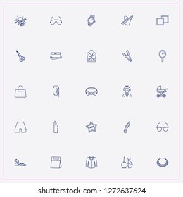 icon set about fashion with keywords nail, hair band and shoes