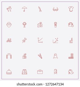 icon set about fashion with keywords hanger, nail and lipstick