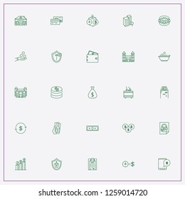 icon set about finance with keywords electronic money, network security and currency growth