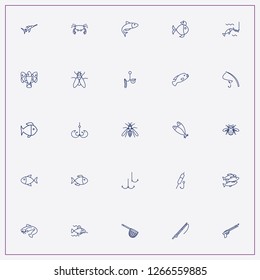 icon set about fishing with keywords fishing bait, fishing net and fish