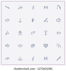 icon set about fishing with keywords fishes, fishing hook and bait for fish