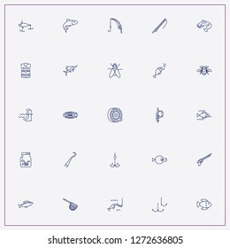icon set about fishing with keywords ice fishing drill, fishing rod and fishing hook